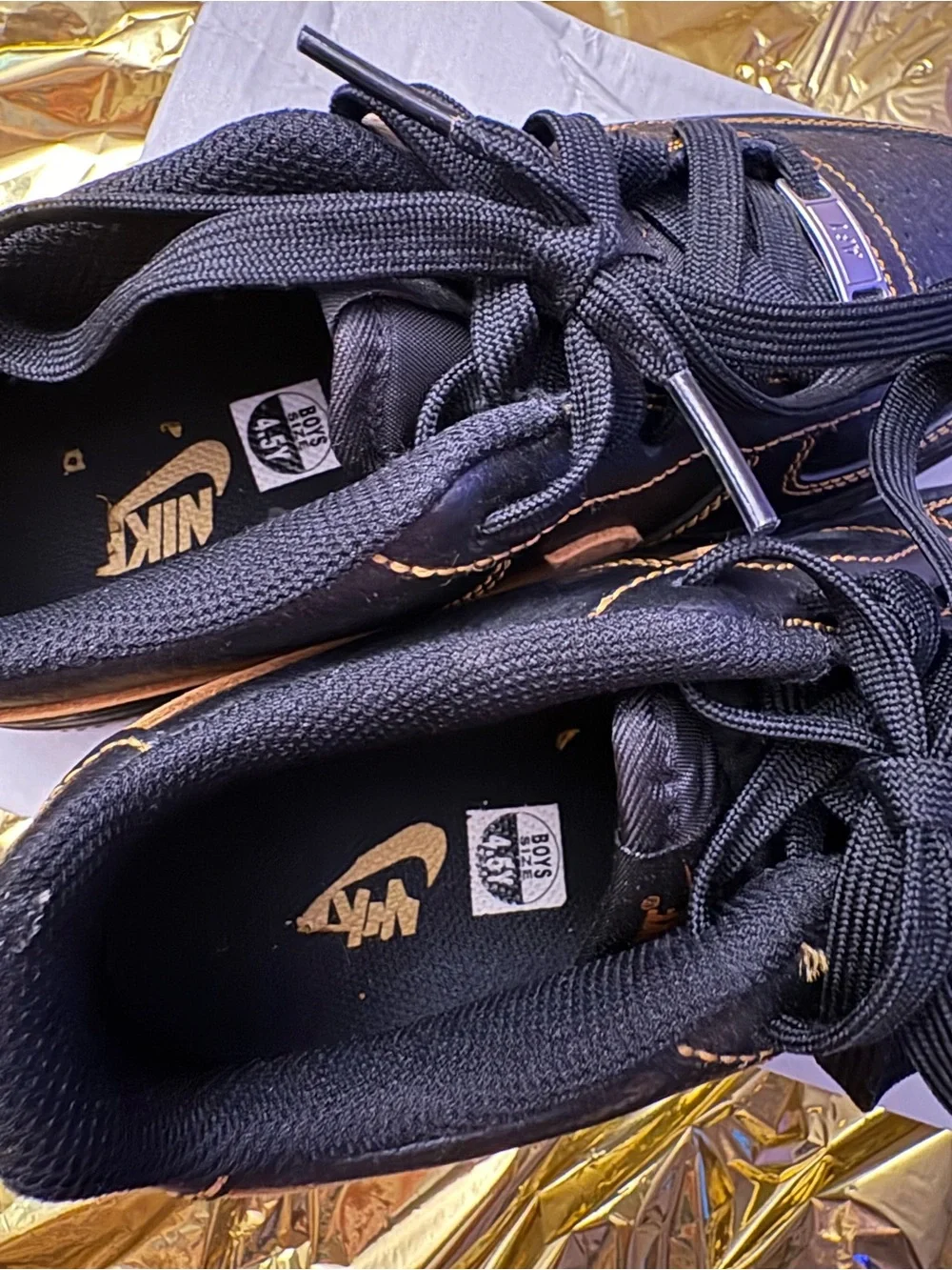 Nike Air Force One Sneakers with Gold Accent Details